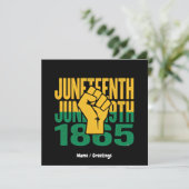 Juneteenth 1865 19 juni Grafisch ontwerp voor Zwar Kaart (Staand voorkant)