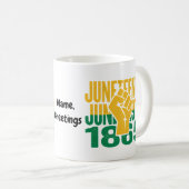 Juneteenth 1865 19 juni Grafisch ontwerp voor Zwar Koffiemok (Voorkant rechts)