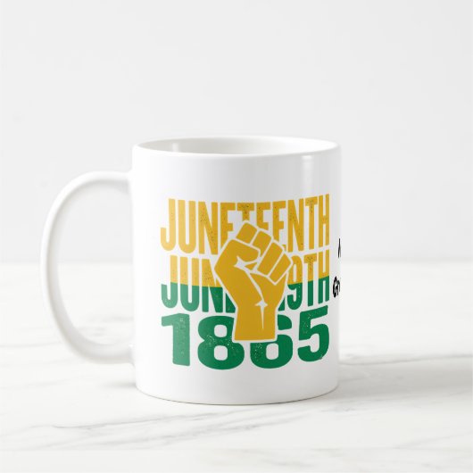 Juneteenth 1865 19 juni Grafisch ontwerp voor Zwar Koffiemok (Links)