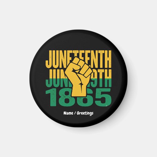 Juneteenth 1865 19 juni Grafisch ontwerp voor Zwar Magneet (Voorkant)