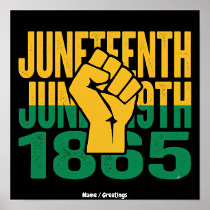 Juneteenth 1865 19 juni Grafisch ontwerp voor Zwar Poster