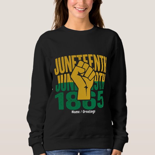 Juneteenth 1865 19 juni Grafisch ontwerp voor Zwar Trui (Voorkant)