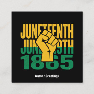 Juneteenth 1865 19 juni Grafisch ontwerp voor Zwar Vierkante Visitekaartje