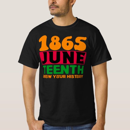 Juneteenth 1865, Afro-Amerikaanse trots T-shirt (Voorkant)
