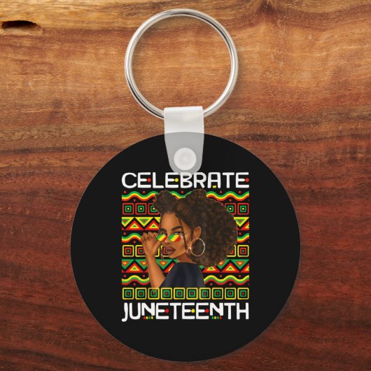 Juneteenth 1865 Afro-Amerikaanse Vrijheidsdag Vrou Sleutelhanger (Voorkant)