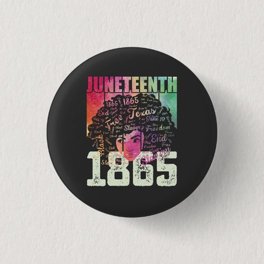 Juneteenth 1865 Afro-Amerikaanse Zwarte Vrijheid Ronde Button 3,2 Cm (Voorkant)