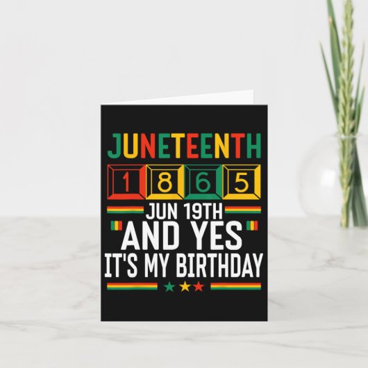 Juneteenth 1865 Black History Month en ja het is m Kaart (Voorkant)