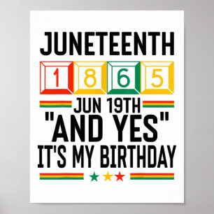 Juneteenth 1865 Black History Month en ja het is m Poster