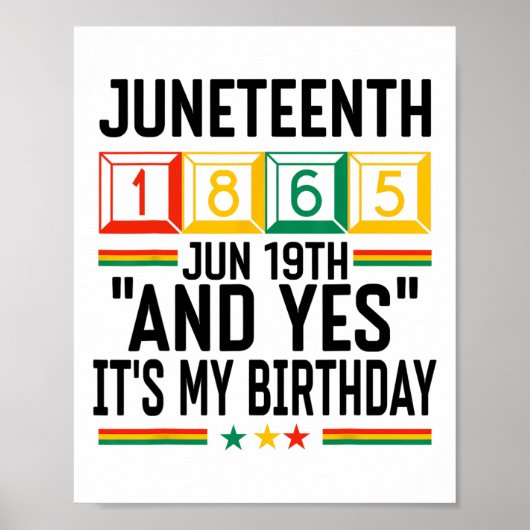 Juneteenth 1865 Black History Month en ja het is m Poster (Voorkant)