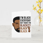 Juneteenth 1865 Blackity Black Geschiedenis Afro-A Kaart (Gele Bloem)