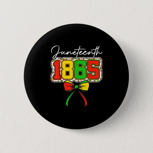 Juneteenth 1865 Coquette Bow Leopard Black Geschie Ronde Button 5,7 Cm (Voorkant)