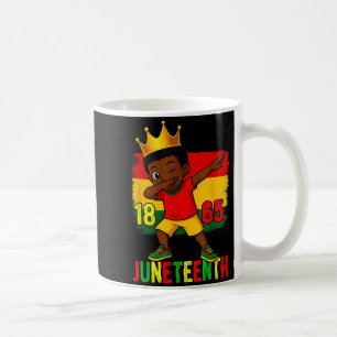 Juneteenth 1865 dabbing jongens kind vrijheid zwar koffiemok