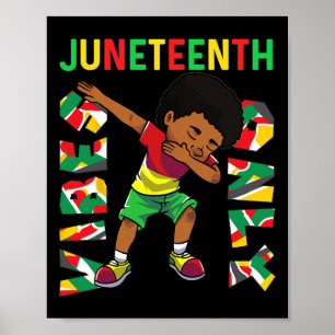Juneteenth 1865 Dabbing Vibes alleen zwart Afrikaa Poster