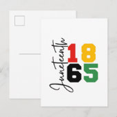 Juneteenth 1865 De Echte Onafhankelijkheidsdag Uitnodiging Briefkaart (Voorkant / Achterkant)