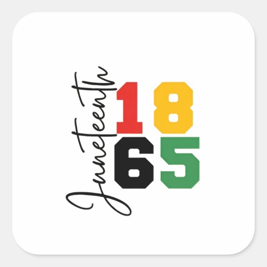 Juneteenth 1865 De echte Onafhankelijkheidsdag Vierkante Sticker (Voorkant)