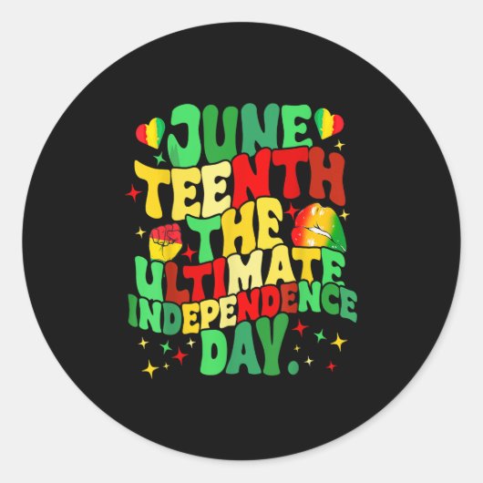 Juneteenth 1865 De ultieme onafhankelijkheidsdag M Ronde Sticker (Voorkant)