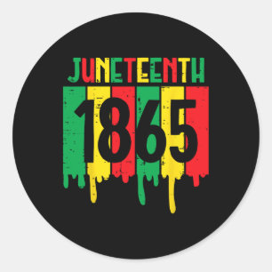 Juneteenth 1865 Drip African American Mannen Vrouw Ronde Sticker
