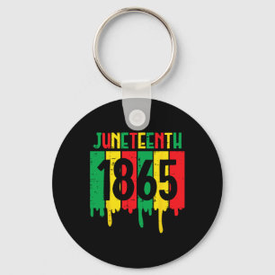 Juneteenth 1865 Drip African American Mannen Vrouw Sleutelhanger
