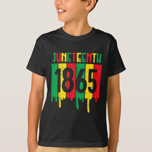 Juneteenth 1865 Drip African American Mannen Vrouw T-shirt (Voorkant)