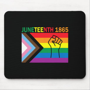 Juneteenth 1865 Fist Regenboog Vlag Gay Pride Maan Muismat