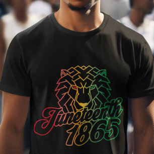 Juneteenth 1865 Geometrische Leeuw T-shirt