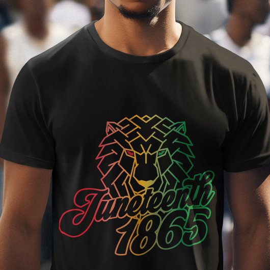 Juneteenth 1865 Geometrische Leeuw T-shirt