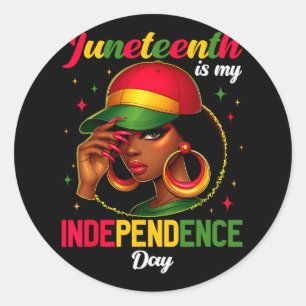 Juneteenth 1865 is mijn onafhankelijkheidsdag zwar ronde sticker