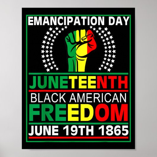 Juneteenth 1865 is onafhankelijkheidsdag zwarte vr poster (Voorkant)