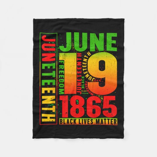 Juneteenth 1865 -ish Onafhhankelijkheidsdag Zwarte Fleece Deken (Voorkant)