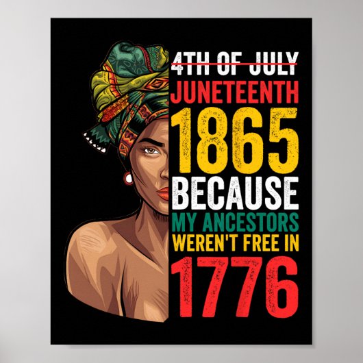 Juneteenth 1865 Juneteenth Zwarte Koningin Junetee Poster (Voorkant)