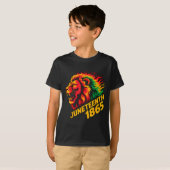 Juneteenth 1865 leeuw rasta t-shirt (Voorkant volledig)