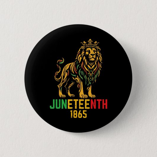 Juneteenth 1865 Leeuw Zwarte Afrikaanse 19 juni He Ronde Button 5,7 Cm (Voorkant)