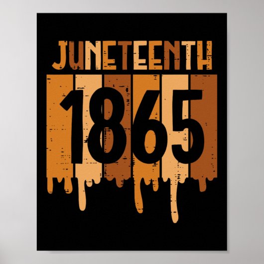 Juneteenth 1865 Melanin Drip Black Pride Mannen Vr Poster (Voorkant)
