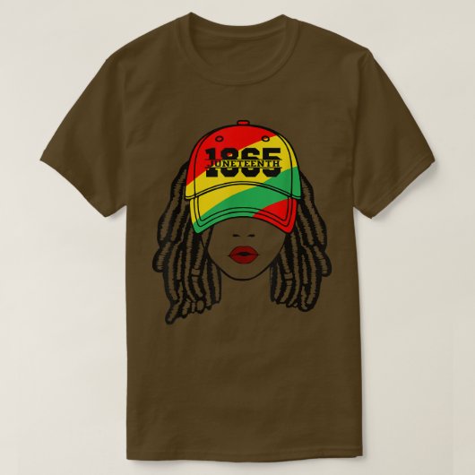Juneteenth 1865 Melanin Queen Locs Black Woman Afr T-shirt (Design voorkant)