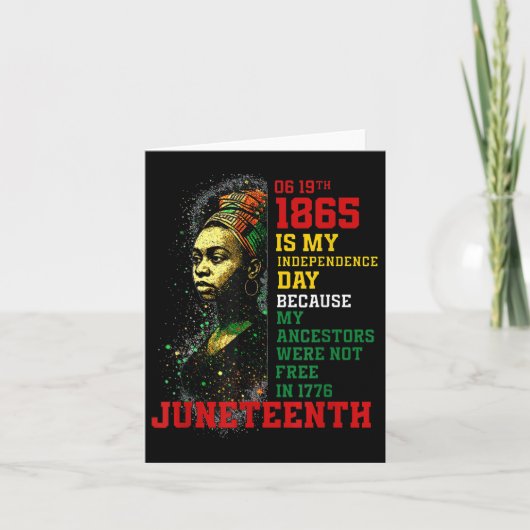 Juneteenth 1865 Mijn Onafhankelijkheidsdag Pan-Afr Kaart (Voorkant)