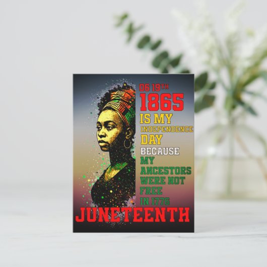 Juneteenth 1865 My Independence Day Pan-Afrikaans Briefkaart (Staand voorkant)