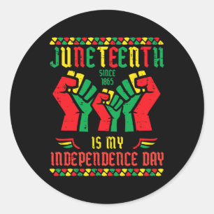 Juneteenth 1865 Onafhankelijkheidsdag Zwarte Vuist Ronde Sticker