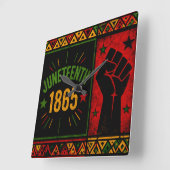 Juneteenth 1865 Opgeheven Vuist Vierkante Klok (Hoek)
