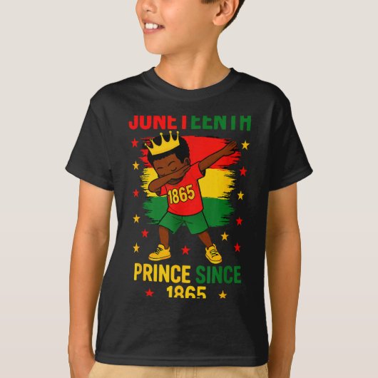 Juneteenth 1865 peuterspeel jongen dabbing prins a t-shirt (Voorkant)