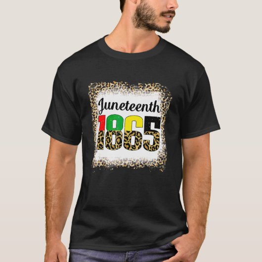 Juneteenth 1865 Pride Leopard Bleaching American A T-shirt (Voorkant)