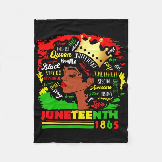 Juneteenth 1865 Pride Viering Zwarte Vrouwen Afrik Fleece Deken (Voorkant)