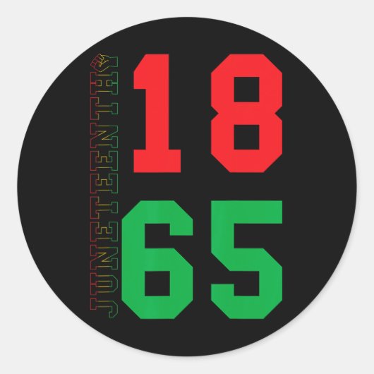 Juneteenth 1865 Proud Black African American Ronde Sticker (Voorkant)