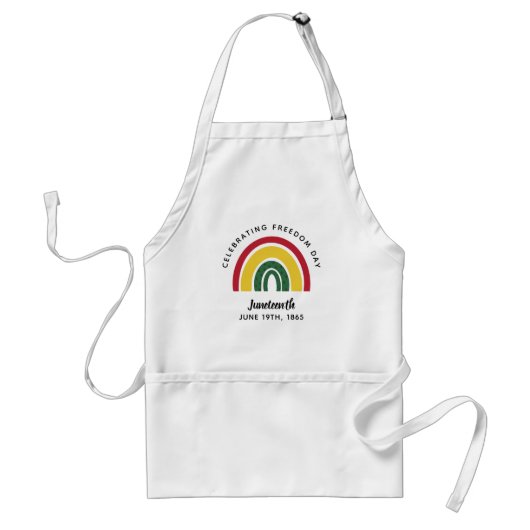 Juneteenth 1865 Regenboog Viering van de Vrijheids Standaard Schort (Voorkant)