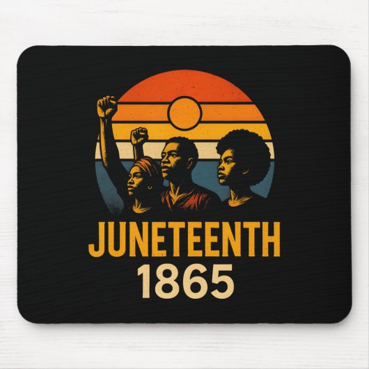 Juneteenth 1865 Retro Zonsondergang Zwarte Geschie Muismat (Voorkant)