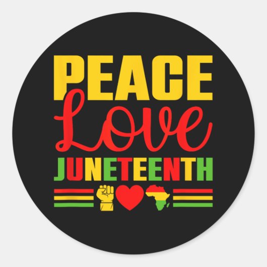 Juneteenth 1865 Shirt Vrouwen Vrijheid Zwart Gesch Ronde Sticker (Voorkant)