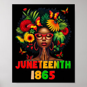 Juneteenth 1865 Shirten Vrouwen Vieren Zwarte Vuur Poster