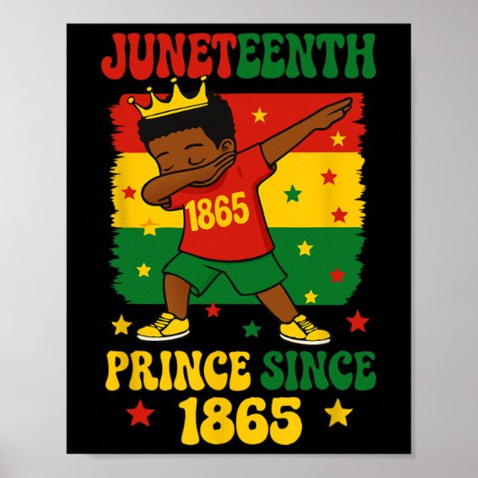 Juneteenth 1865 Stoere Peuter Jongen Dabbing Prins Poster (Voorkant)