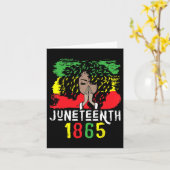 Juneteenth 1865 T-shirt Vrijheidsdag Zwarte Vrouwe Kaart (Gele Bloem)