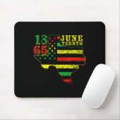 Juneteenth 1865 Texas Kaart Amerikaanse Vlag Afro Muismat (Met muis)