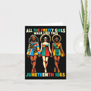 Juneteenth 1865 Vier de vrijheid vieren zwart Kaart